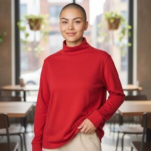 Ellen Tracy Red Turtle Neck Long Sleeve Top 3X PF